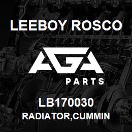 LB170030 Leeboy Rosco RADIATOR,CUMMIN | AGA Parts