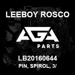 LB20160644 Leeboy Rosco PIN, SPIROL, 3/ | AGA Parts