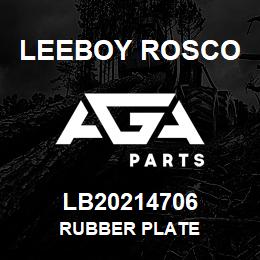 LB20214706 Leeboy Rosco RUBBER PLATE | AGA Parts