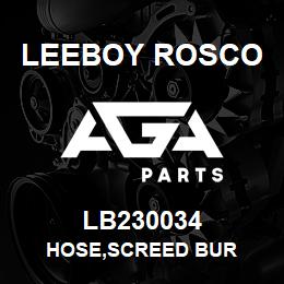 LB230034 Leeboy Rosco HOSE,SCREED BUR | AGA Parts