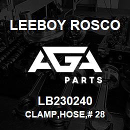 LB230240 Leeboy Rosco CLAMP,HOSE,# 28 | AGA Parts