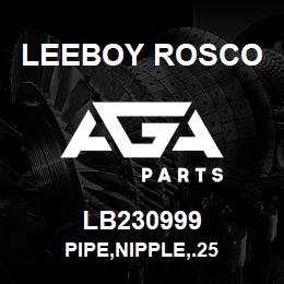 LB230999 Leeboy Rosco PIPE,NIPPLE,.25 | AGA Parts