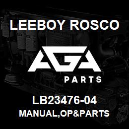 LB23476-04 Leeboy Rosco MANUAL,OP&PARTS | AGA Parts