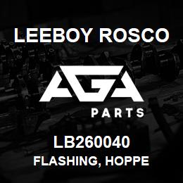 LB260040 Leeboy Rosco FLASHING, HOPPE | AGA Parts