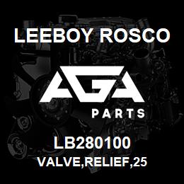 LB280100 Leeboy Rosco VALVE,RELIEF,25 | AGA Parts