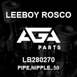 LB280270 Leeboy Rosco PIPE,NIPPLE,.50 | AGA Parts