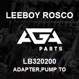 LB320200 Leeboy Rosco ADAPTER,PUMP TO | AGA Parts