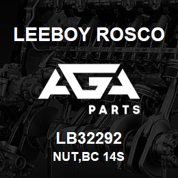 LB32292 Leeboy Rosco NUT,BC 14S | AGA Parts