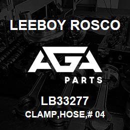 LB33277 Leeboy Rosco CLAMP,HOSE,# 04 | AGA Parts