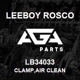 LB34033 Leeboy Rosco CLAMP,AIR CLEAN | AGA Parts