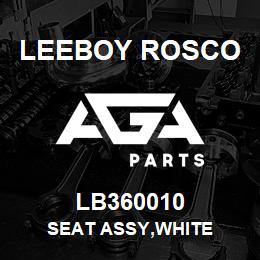 LB360010 Leeboy Rosco SEAT ASSY,WHITE | AGA Parts