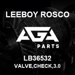 LB36532 Leeboy Rosco VALVE,CHECK,3.0 | AGA Parts