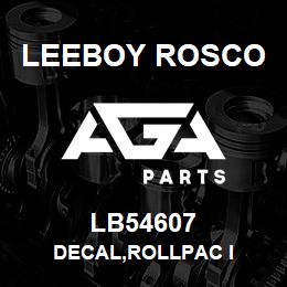 LB54607 Leeboy Rosco DECAL,ROLLPAC I | AGA Parts