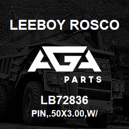 LB72836 Leeboy Rosco PIN,.50X3.00,W/ | AGA Parts