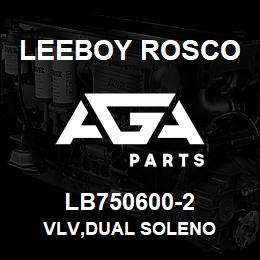 LB750600-2 Leeboy Rosco VLV,DUAL SOLENO | AGA Parts