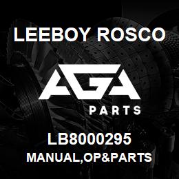 LB8000295 Leeboy Rosco MANUAL,OP&PARTS | AGA Parts