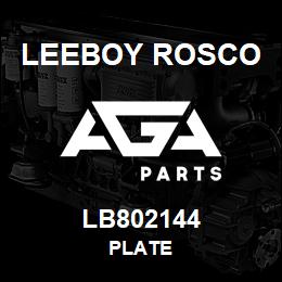 LB802144 Leeboy Rosco PLATE | AGA Parts