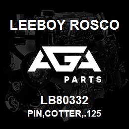 LB80332 Leeboy Rosco PIN,COTTER,.125 | AGA Parts