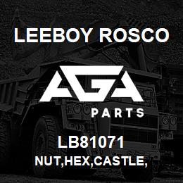 LB81071 Leeboy Rosco NUT,HEX,CASTLE, | AGA Parts