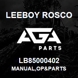 LB85000402 Leeboy Rosco MANUAL,OP&PARTS | AGA Parts