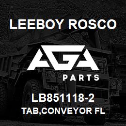 LB851118-2 Leeboy Rosco TAB,CONVEYOR FL | AGA Parts