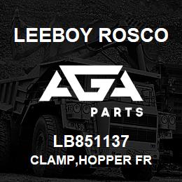 LB851137 Leeboy Rosco CLAMP,HOPPER FR | AGA Parts