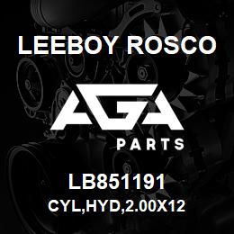 LB851191 Leeboy Rosco CYL,HYD,2.00X12 | AGA Parts