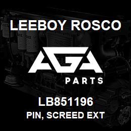 LB851196 Leeboy Rosco PIN, SCREED EXT | AGA Parts