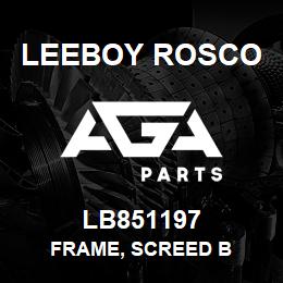 LB851197 Leeboy Rosco FRAME, SCREED B | AGA Parts