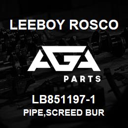 LB851197-1 Leeboy Rosco PIPE,SCREED BUR | AGA Parts