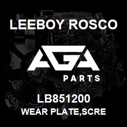 LB851200 Leeboy Rosco WEAR PLATE,SCRE | AGA Parts