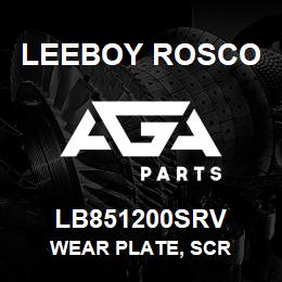 LB851200SRV Leeboy Rosco WEAR PLATE, SCR | AGA Parts