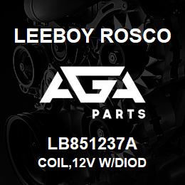 LB851237A Leeboy Rosco COIL,12V W/DIOD | AGA Parts