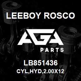 LB851436 Leeboy Rosco CYL,HYD,2.00X12 | AGA Parts