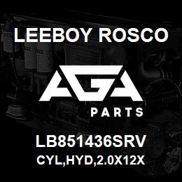 LB851436SRV Leeboy Rosco CYL,HYD,2.0X12X | AGA Parts