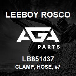 LB851437 Leeboy Rosco CLAMP, HOSE, #7 | AGA Parts