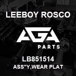 LB851514 Leeboy Rosco ASS'Y,WEAR PLAT | AGA Parts