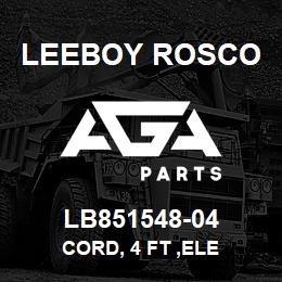 LB851548-04 Leeboy Rosco CORD, 4 FT ,ELE | AGA Parts