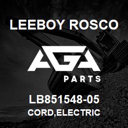 LB851548-05 Leeboy Rosco CORD,ELECTRIC | AGA Parts