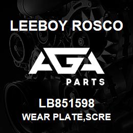 LB851598 Leeboy Rosco WEAR PLATE,SCRE | AGA Parts