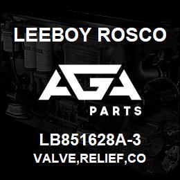 LB851628A-3 Leeboy Rosco VALVE,RELIEF,CO | AGA Parts