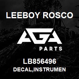 LB856496 Leeboy Rosco DECAL,INSTRUMEN | AGA Parts