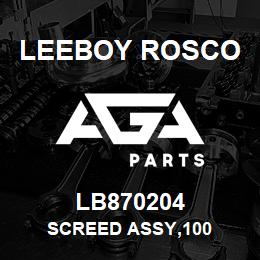 LB870204 Leeboy Rosco SCREED ASSY,100 | AGA Parts