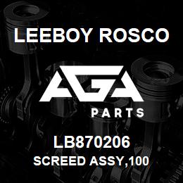 LB870206 Leeboy Rosco SCREED ASSY,100 | AGA Parts