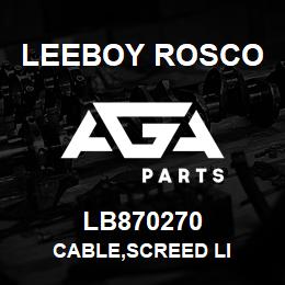 LB870270 Leeboy Rosco CABLE,SCREED LI | AGA Parts