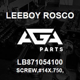 LB871054100 Leeboy Rosco SCREW,#14X.750, | AGA Parts