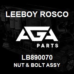 LB890070 Leeboy Rosco NUT & BOLT ASSY | AGA Parts