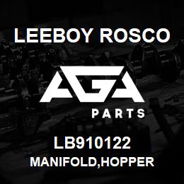 LB910122 Leeboy Rosco MANIFOLD,HOPPER | AGA Parts