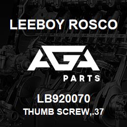 LB920070 Leeboy Rosco THUMB SCREW,.37 | AGA Parts