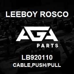 LB920110 Leeboy Rosco CABLE,PUSH/PULL | AGA Parts